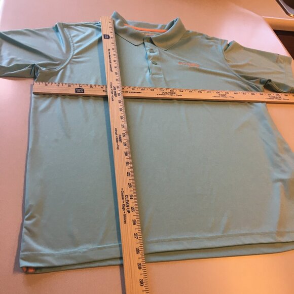 Columbia PFG Polo Shirt Mens Large Mint Green Omni-Shade - Picture 9 of 13